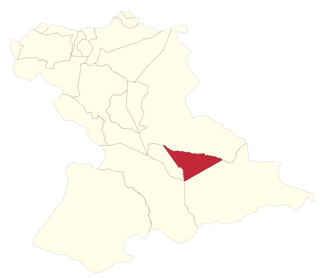 Mapa de Anzoátegui marcando a Guanipa